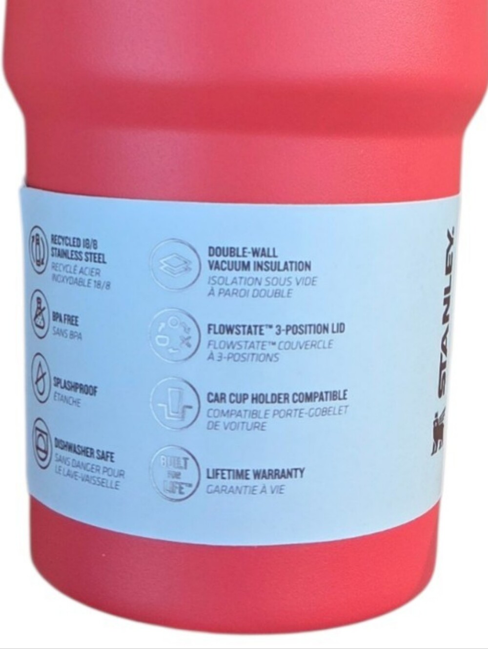 Stanley Quencher H2.0 FlowState Tumbler 30oz Vibrant Hot Coral Accessories Too! - Picture 7 of 8